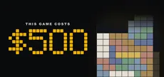 Steam header capsule, 920 by 430 pixels: the THIS GAME COSTS $500 logo beside a stacked game board.